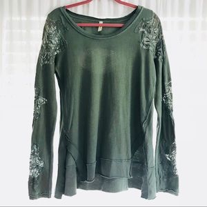 Free People pullover sweatshirt with knit details